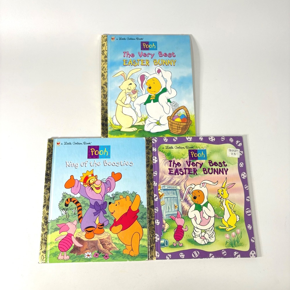 Disney Winnie the Pooh Little Golden Book Lot 3 The Very Best Easter Bunny Book